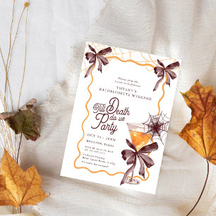 Till Death Bow Cocktail Halloween Junggesellinnena Einladung