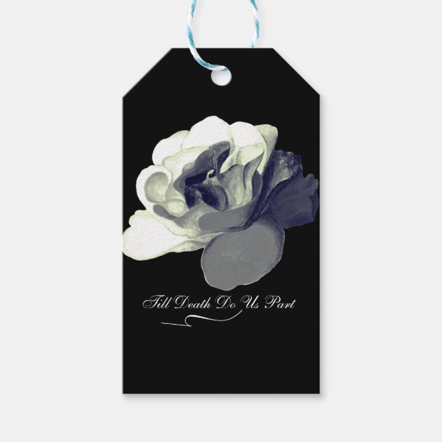 Till Death Do Us Part Gothic Rose Wedding  Geschenkanhänger (Vorderseite)