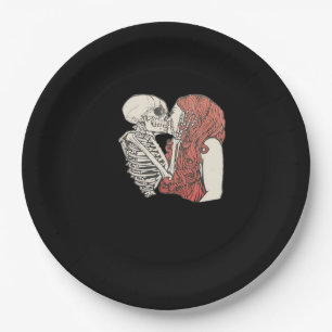 Till Death Do us Part Skeleton Art Classic Pappteller