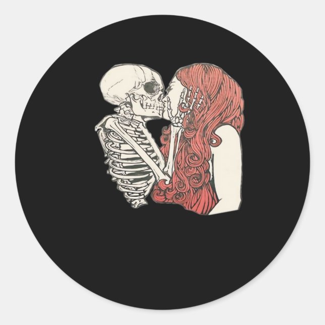 Till Death Do us Part Skeleton Art Classic Runder Aufkleber (Vorderseite)