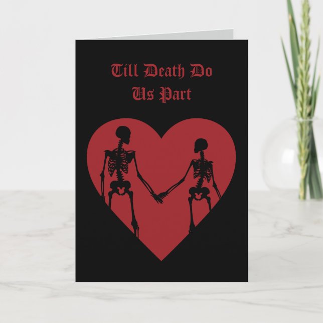 Till Death Do Us Part Valentine's Day Card Red Dankeskarte (Vorderseite)
