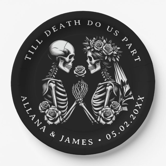 Till Death Do Us Part Wedding Pappteller (Vorderseite)