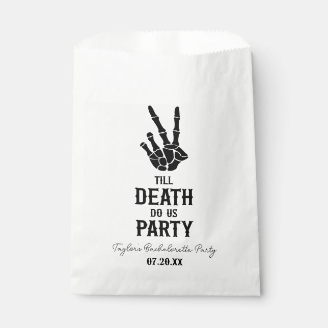 Till Death Do Us Party Skeleton Bachelorette Party Geschenktütchen (Vorderseite)
