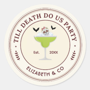 Till Death Do Us Party Totenkopf Margs Junggeselli Runder Aufkleber