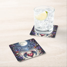 Till Death & Moonlight Bind Us.  Rechteckiger Pappuntersetzer