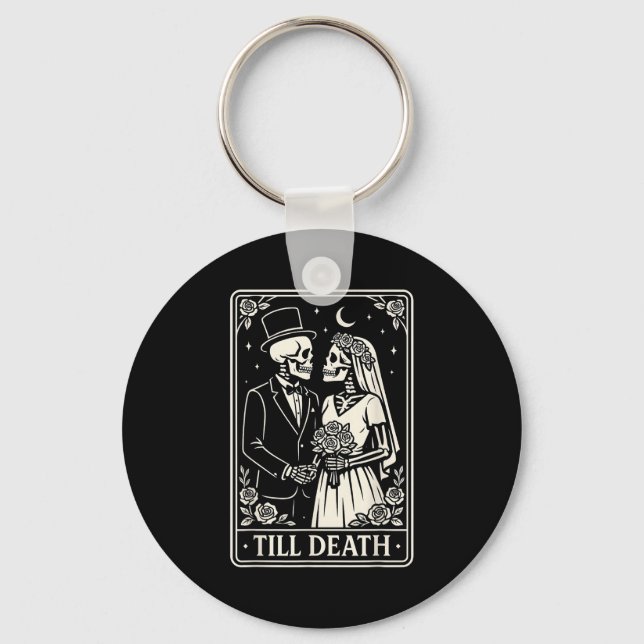 Till Death Skeleton Love Couples Gothic Wedding Br Schlüsselanhänger (Vorderseite)