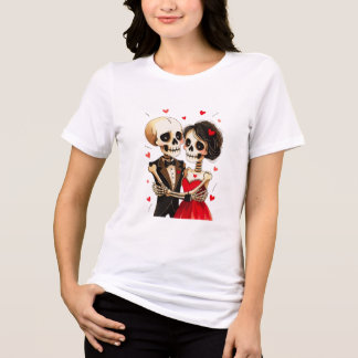 Till Undeath Do Us Part Skeleton Couple Design Tri-Blend Shirt