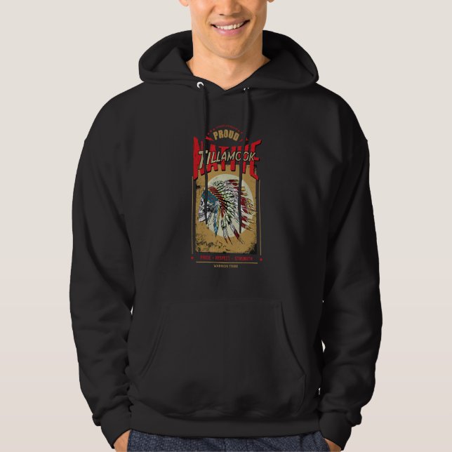 Tillamook Native American Indian Warrior Tribe Pro Hoodie (Vorderseite)