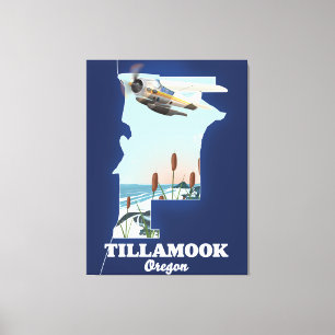 Tillamook Oregon Travel Map Leinwanddruck