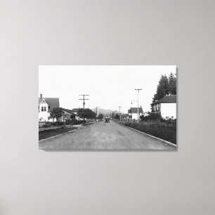 Tillamook, Oregonwohnstraßen-Szene Leinwanddruck