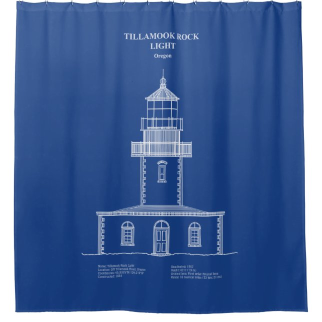 Tillamook Rock Lighthouse - Oregon - AD Duschvorhang (Vorderseite)