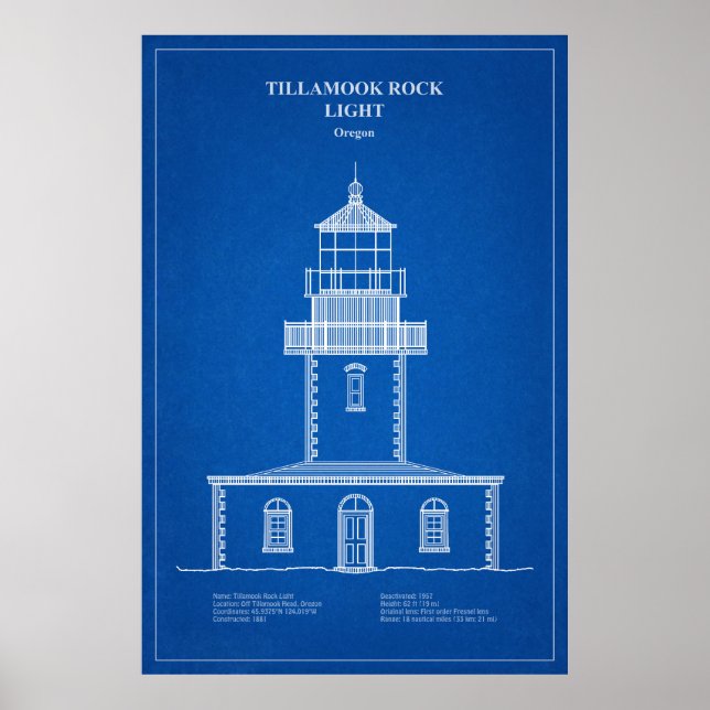 Tillamook Rock Lighthouse - Oregon - AD Poster (Vorne)
