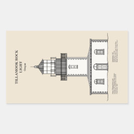 Tillamook Rock Lighthouse - Oregon - SBD Rechteckiger Aufkleber