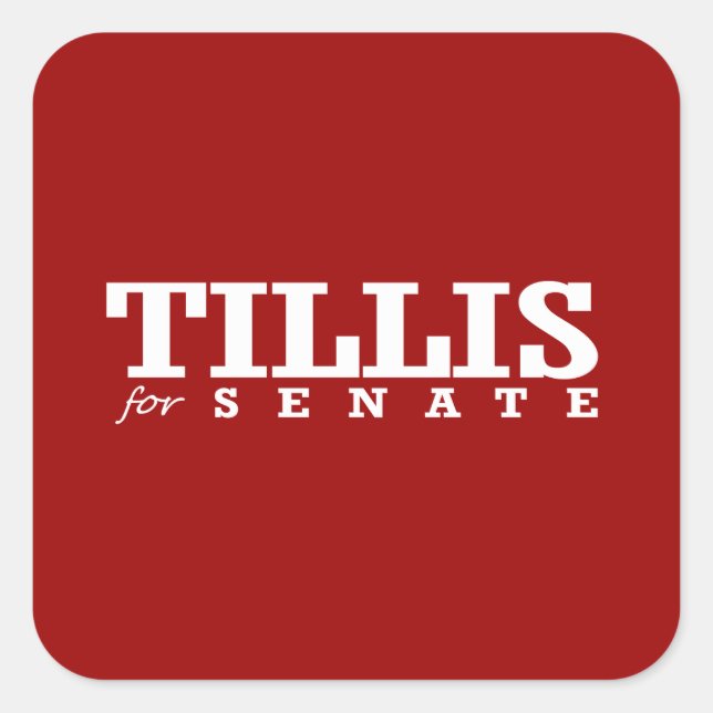 TILLIS FÜR DAS SENAT 2014 QUADRATISCHER AUFKLEBER (Vorderseite)