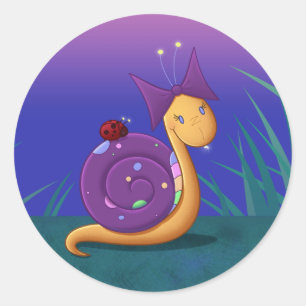 Tilly die Schnecke Runder Aufkleber