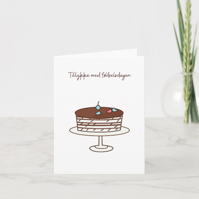 Tillykke med fødselsdagen, dänischer Geburtstag Karte (Vorderseite)