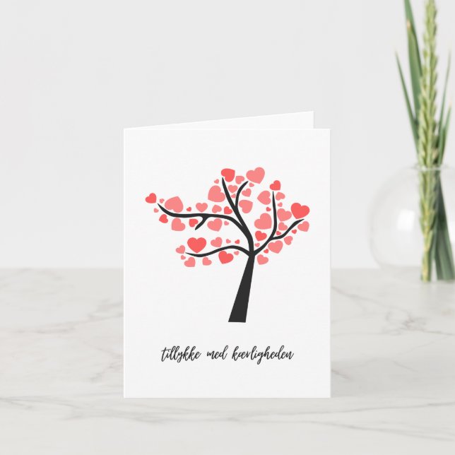 Tillykke med kærligheden, Dänische Hochzeit Karte (Vorderseite)