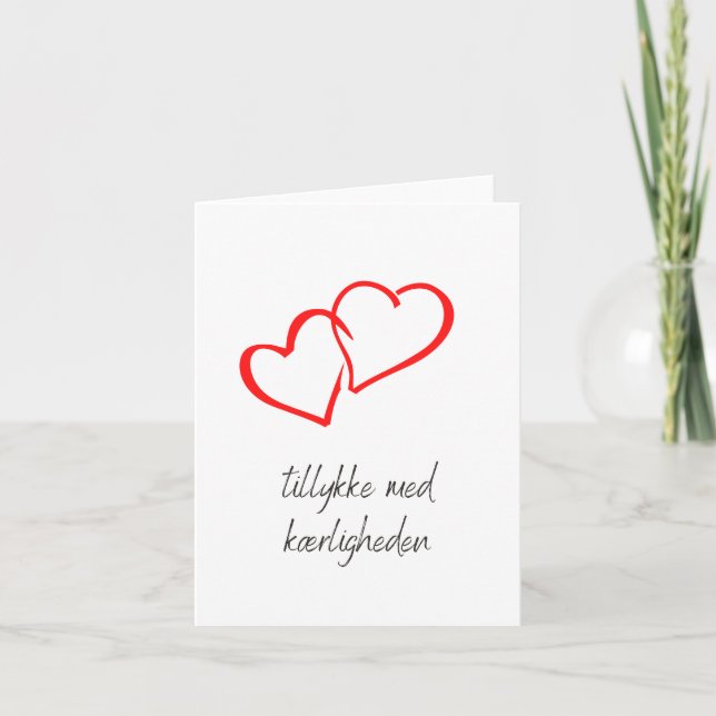 Tillykke med kærligheden, Dänische Hochzeit Karte (Vorderseite)