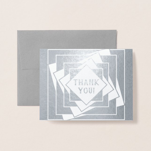 Tilted Boxes Vielen Dank Folienkarte (Vorderseite mit Umschlag)