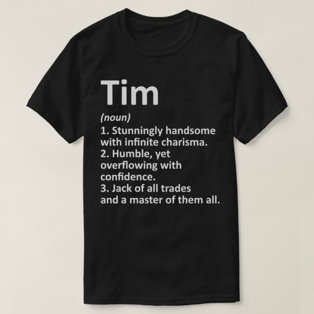 TIM Definition Personalisiert Name Funny Birthday  T-Shirt (Design vorne)