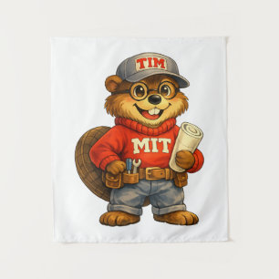 Tim der Biber – Ghibli‑inspirierter Maskottchen Wandteppich
