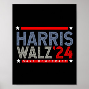 Tim-walz-2024 Wahlen Männer Frauen Kinder Waltz 1 Poster