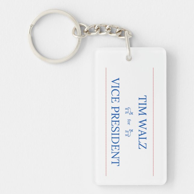 Tim Walz für Vizepräsident Schlüsselanhänger (Vorderseite)