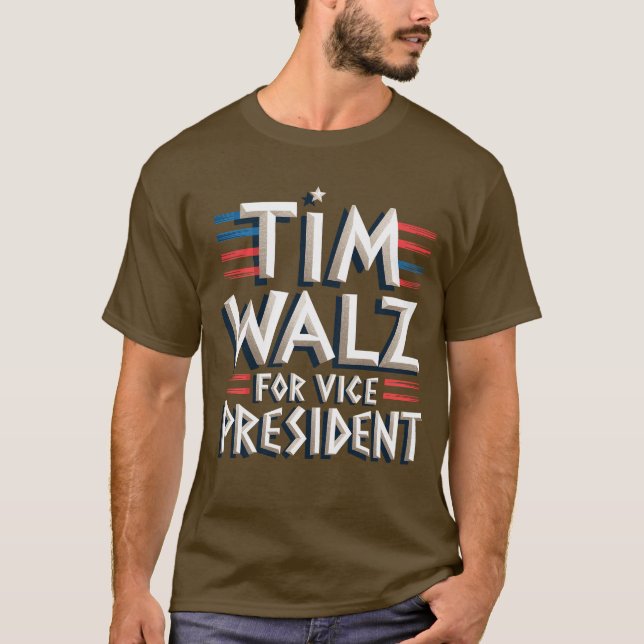 TIM WALZ FÜR VP T - Shirt der Männer (Vorderseite)