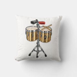 Timbale-Trommel- und gekreuzte Stöcke-Percussion-M Kissen