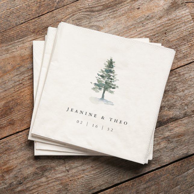 Timber Grove | Personalized Winter Wedding Serviette (Von Creator hochgeladen)