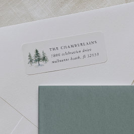 Timber Grove Winter Pine Tree Return Address