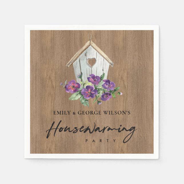 TIMBER HOLZBLUMENBLUMENHAUS PARTY SERVIETTE (Vorderseite)