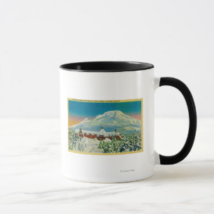 Timberline-Häuschen im Winter an Mt.-Haube Tasse