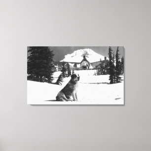Timberline-Häuschen und "Dame" des Inhabers Leinwanddruck