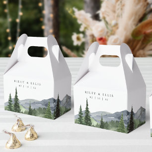 Timberline Wasserfarben-Berghochzeit Geschenkschachtel