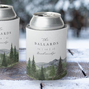Timberline Wasserfarben-Berghochzeitsgeschenk Dosenkühler