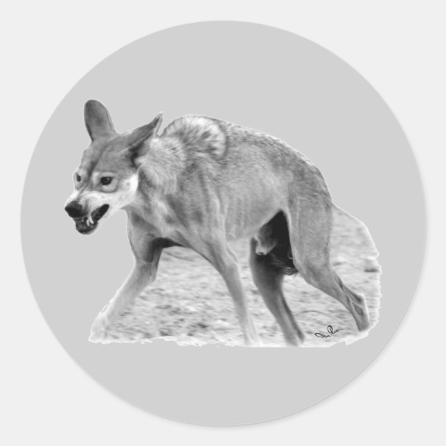 Timberwolf-Knäuel Runder Aufkleber (Vorderseite)