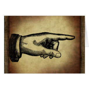 Timbre de pointage vintage de doigt