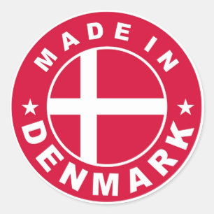 timbre rond étiquette du drapeau du pays du danema