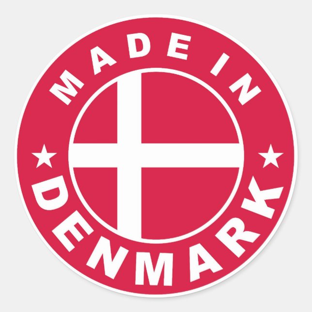 timbre rond étiquette du drapeau du pays du danema (Devant)