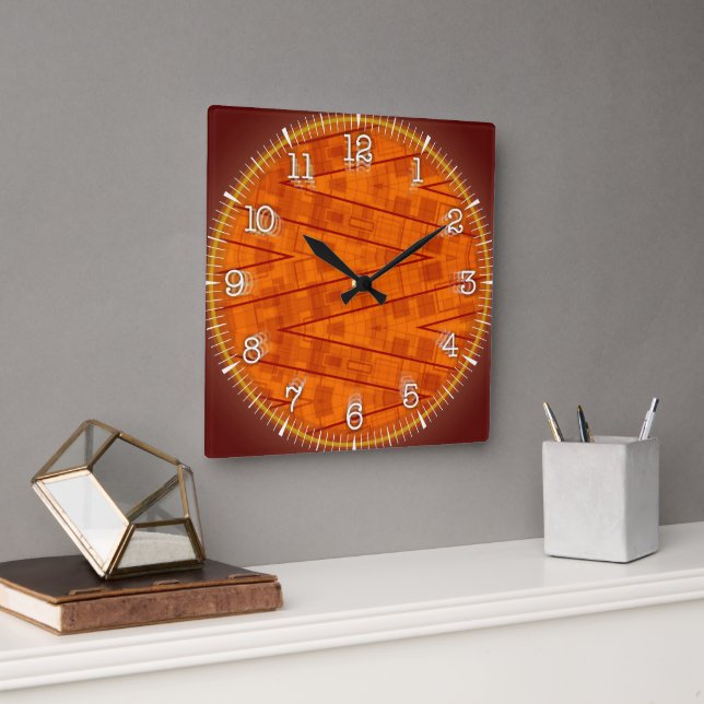Time and illustrated art on your wall. quadratische wanduhr (Büro)