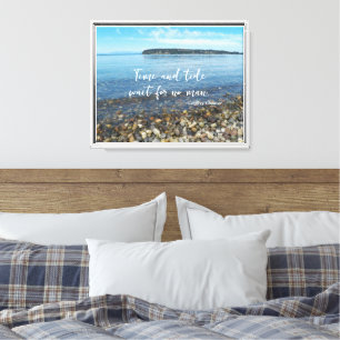 Time and Tide Geoffrey Chaucer Zitat Seascape Leinwanddruck