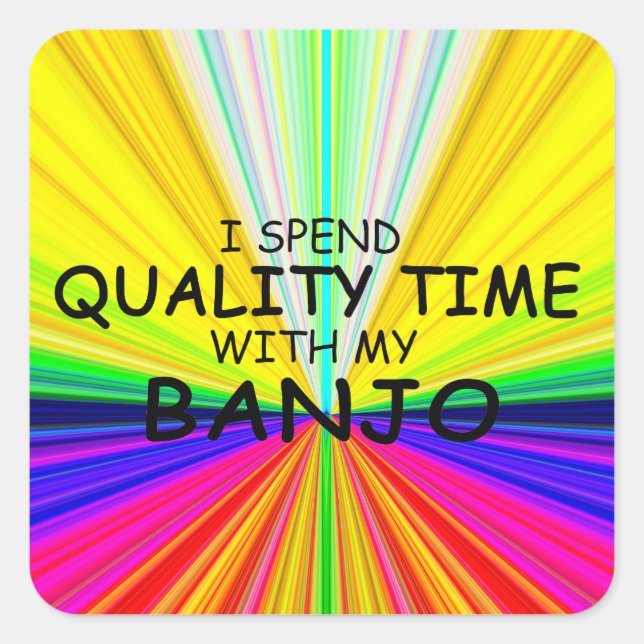 Time Banjo Square Sticker (Vorderseite)