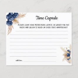 Time Capsul Advice BlueFlowers Brautparty Card Flyer