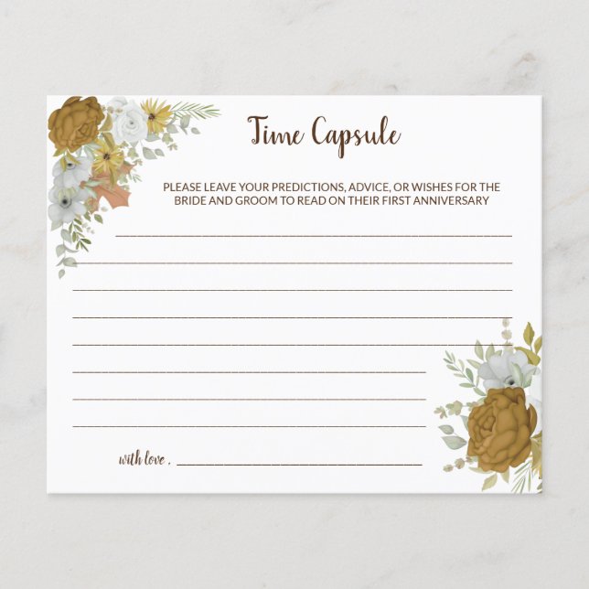 Time Capsul Advice Boho Autumn Brautparty Card Flyer (Vorne)
