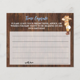 Time Capsul Advice for Baby Cowboy Shower Card Flyer