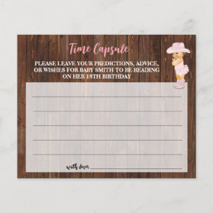 Time Capsul Advice for Baby Cowgirl Shower Card Flyer