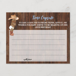 Time Capsul Advice for Baby OM Cowboy Shower Card Flyer