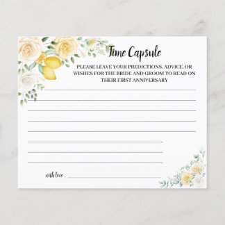 Time Capsul Advice Lemon & Rose Brautparty Card Flyer