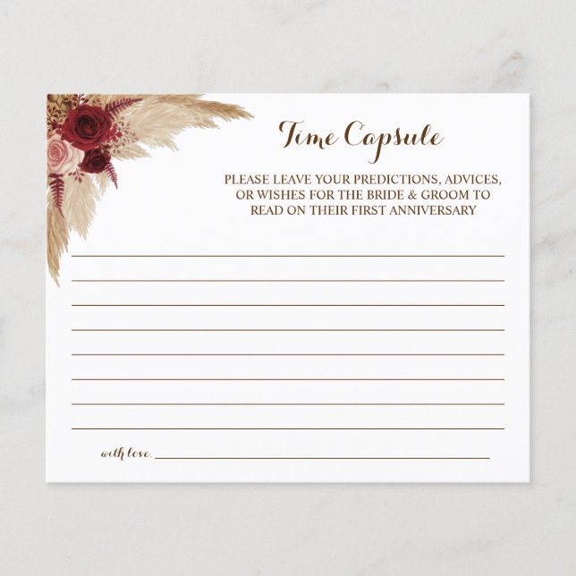 Time Capsule Advice for Couple Bridal Shower card Flyer (Vorne)